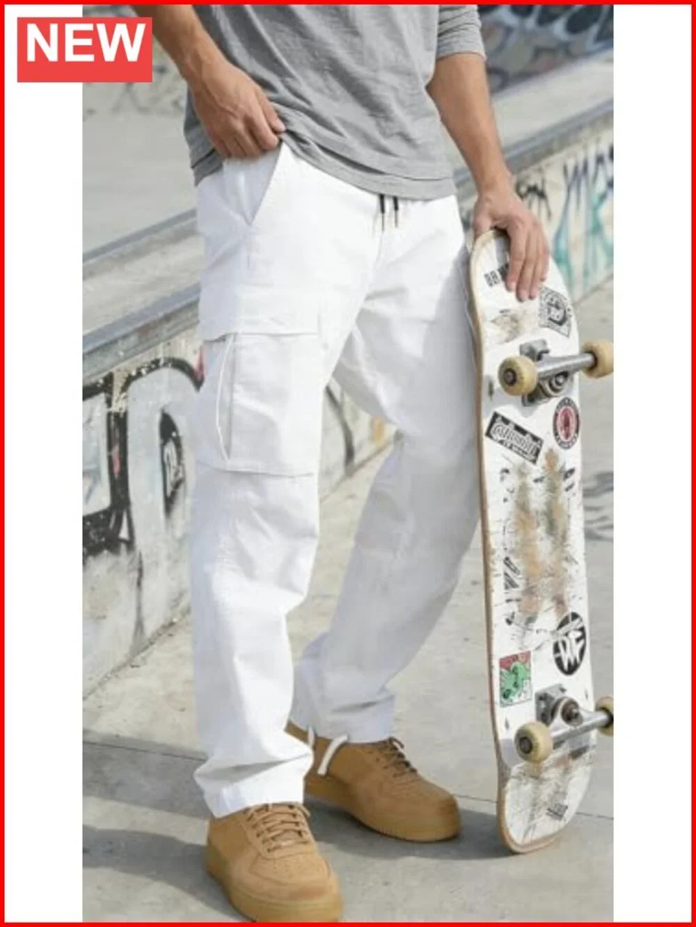 Cotton Stretch Cargo Joggers with 6 Pockets Straight Leg Casual Hiking Pants